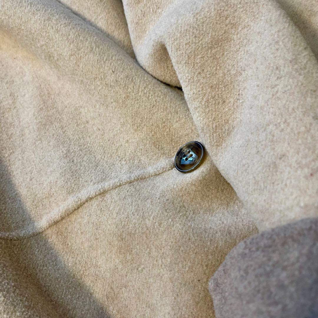 〜12/21 SHIPS any ノーカラーコート　フード　ジャケット ベージュ