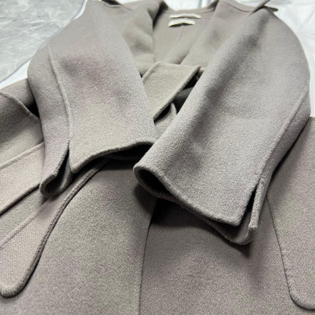 マックスマーラ　ベルテッドコート　クチートアマーノ　ウール　ロング　ベルト　S