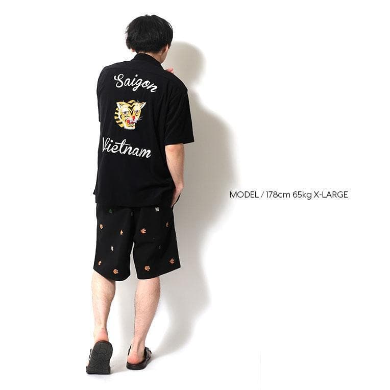 新品タグ付き＊HOUSTON パイルボーリングシャツ ブラック XL