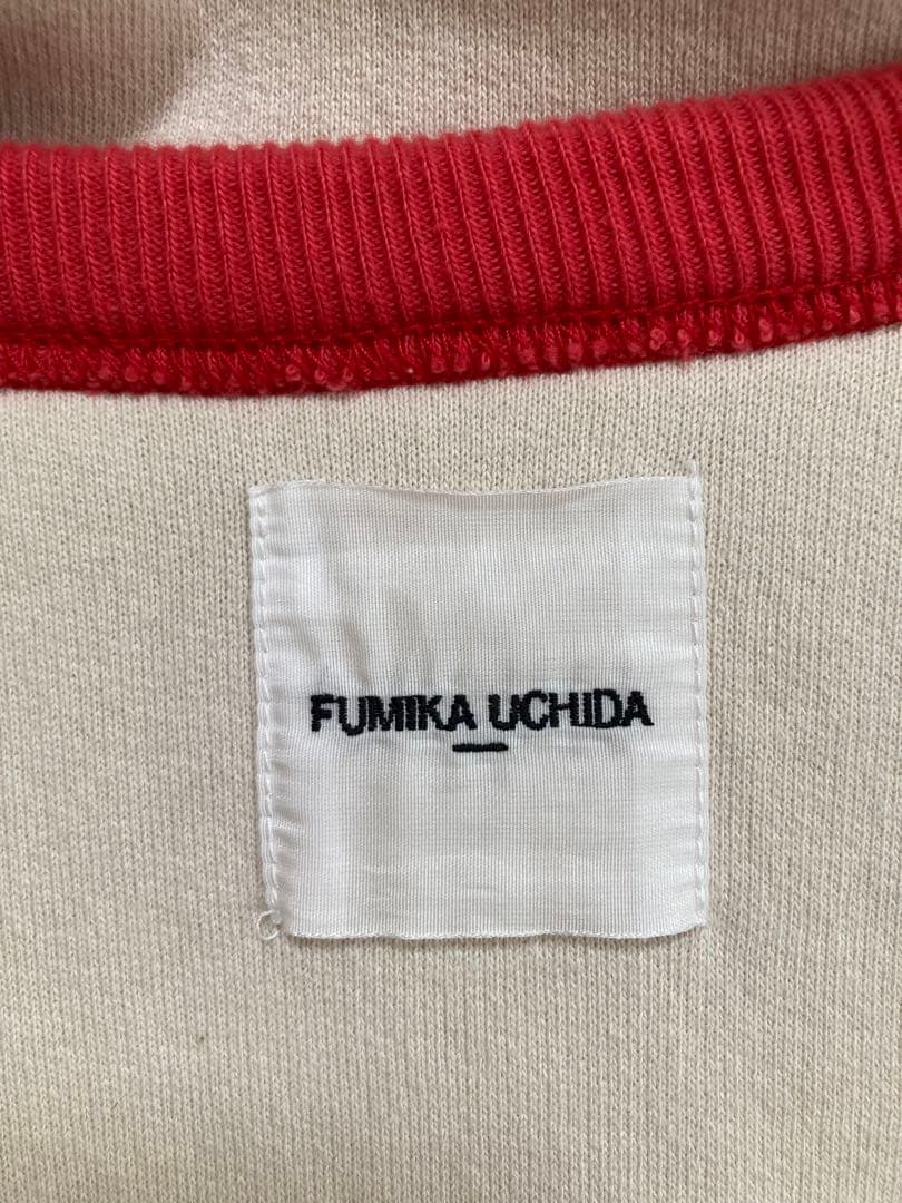 FUMIKA_UCHIDA/2-TONE PULLOVER HOODIE　レッド