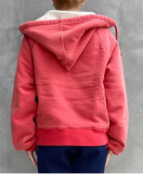FUMIKA_UCHIDA/2-TONE PULLOVER HOODIE　レッド