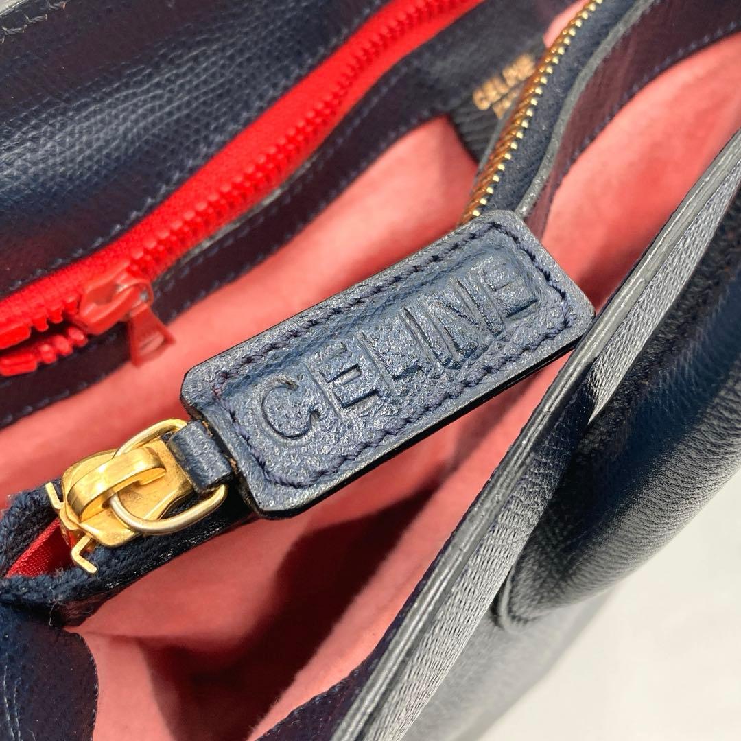 CELINE セリーヌ ハンドバッグ ネイビー レザー イタリア製