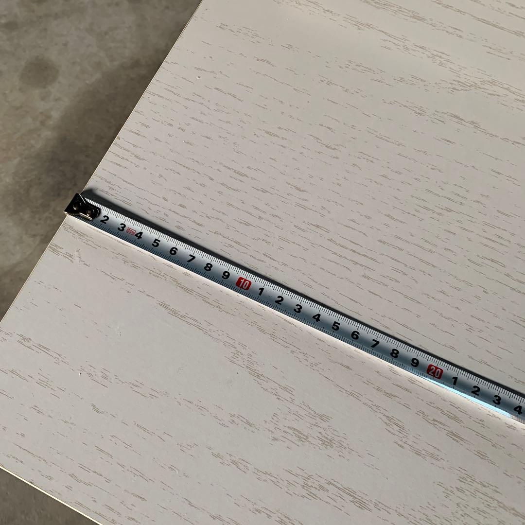 たのメル便　ホワイト折りたたみパソコンデスク 上段棚付き