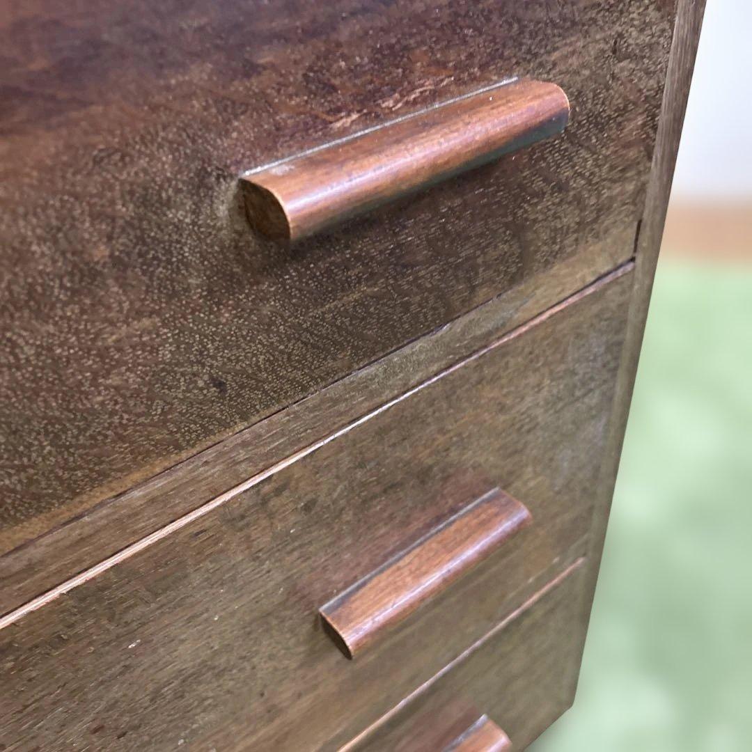 ヴィンテージ　レトロ　ブラウン　木製　チェスト 5引き出し