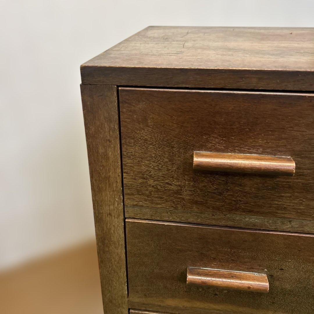 ヴィンテージ　レトロ　ブラウン　木製　チェスト 5引き出し