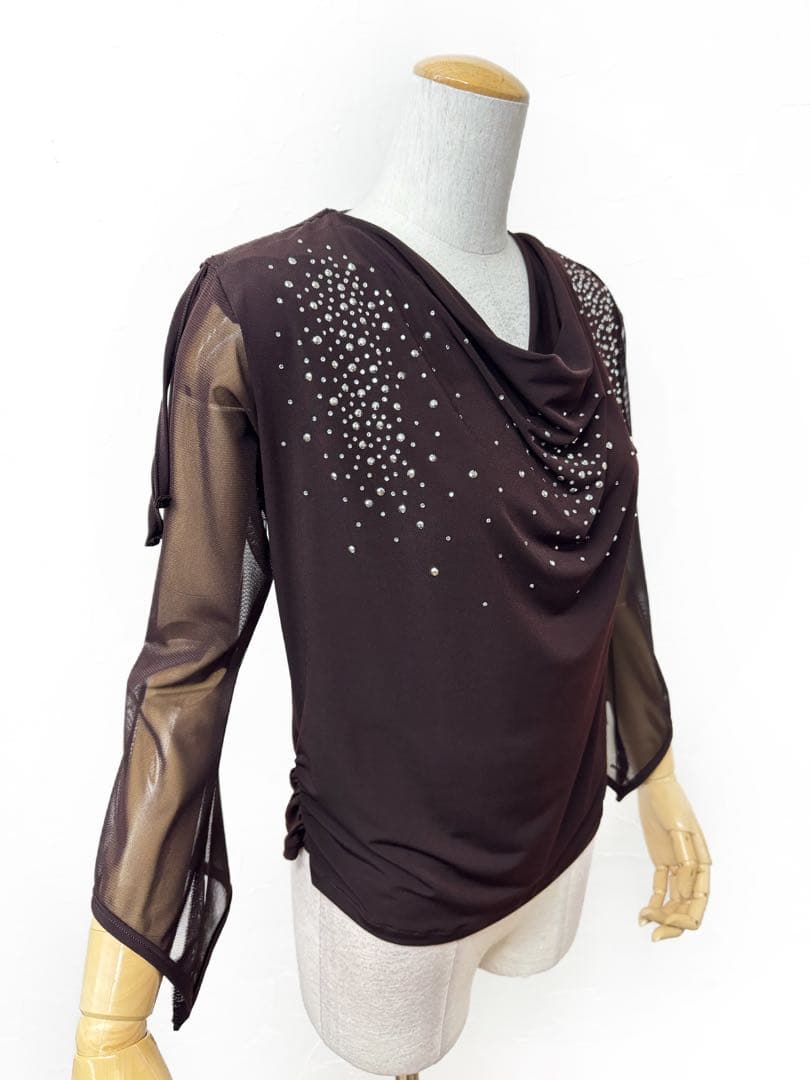 【レアカラー】新品　社交ダンス　ブラウン　カットソーｄ133