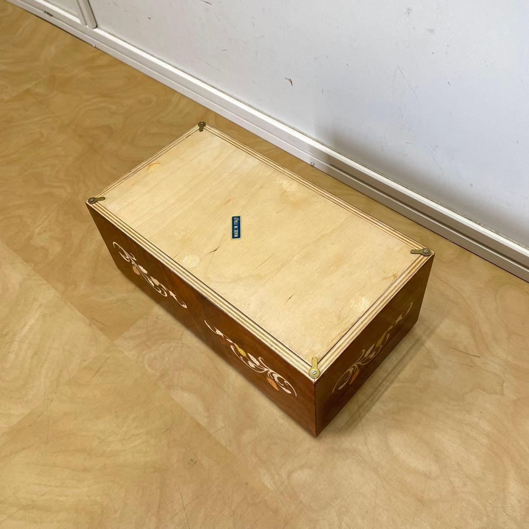 イタリア製 象嵌 ティッシュケース 木製ティッシュボックス アンティーク調