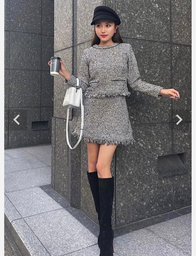 完売シェリエ　sheller Richツィード　トップス　キュロットセット