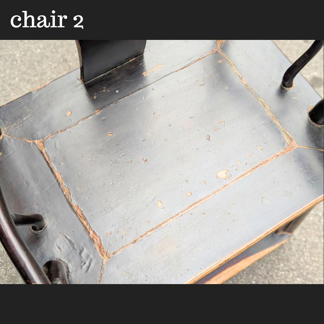 希少☆～19世紀／清王朝時代／中国アンティーク／アームチェア／2脚ペア