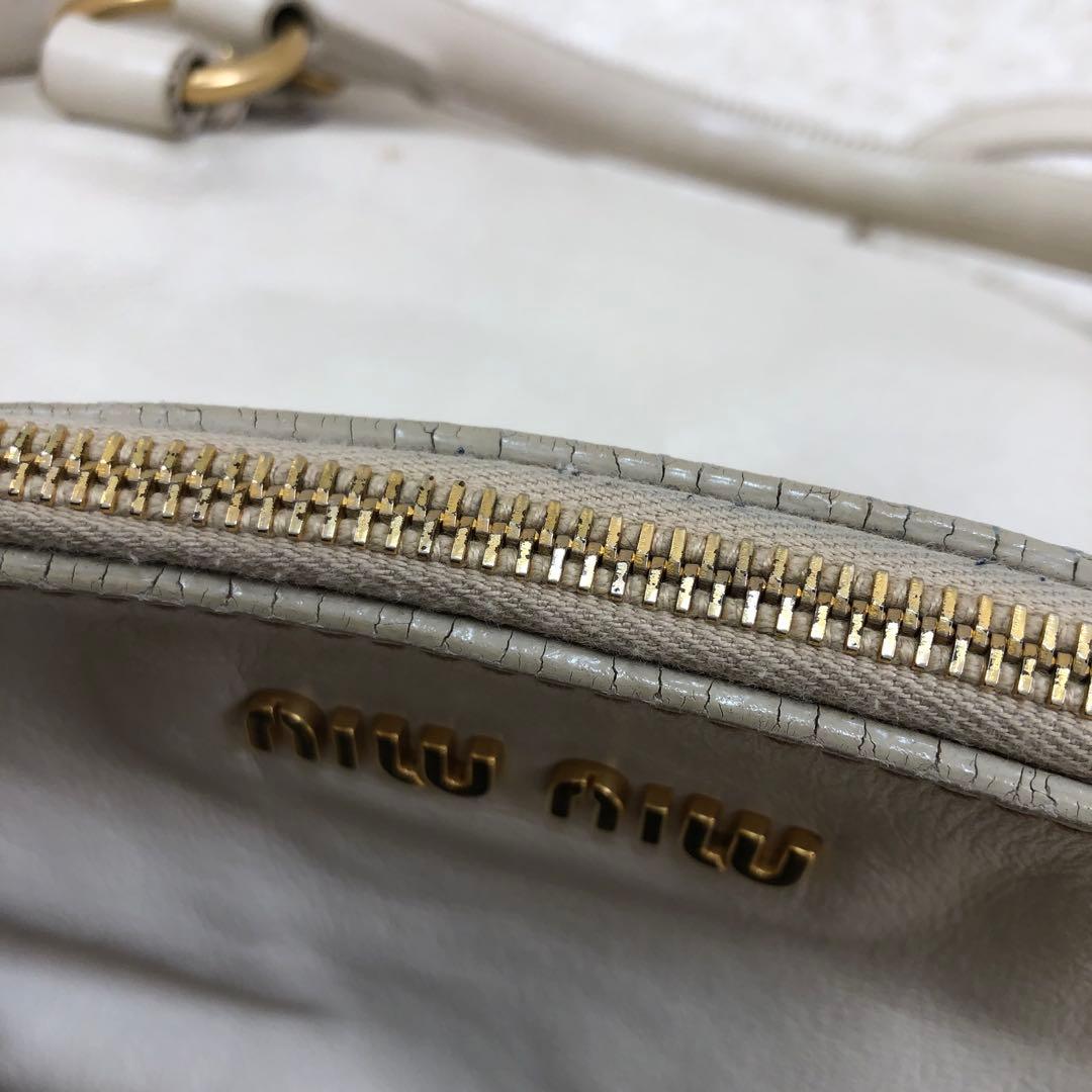 MIU MIU VITELLO LUX ショルダーバッグ 2WAY ホワイト
