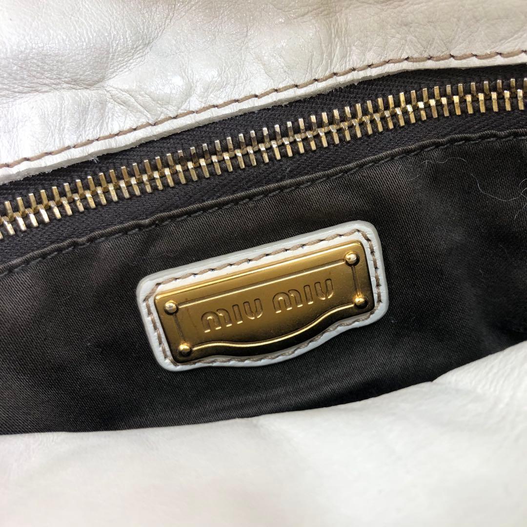 MIU MIU VITELLO LUX ショルダーバッグ 2WAY ホワイト