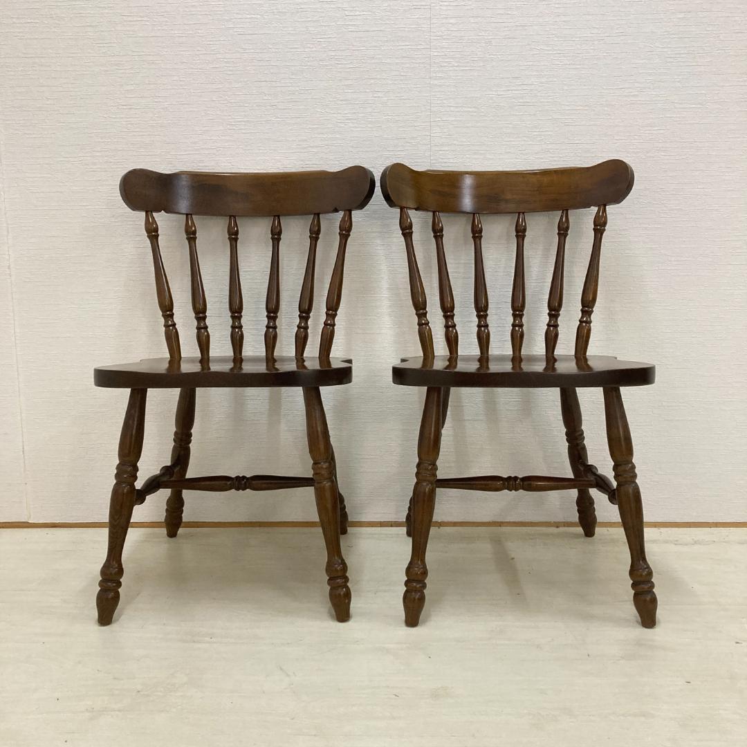 【柏木工】ダイニングチェア　 ウィンザーチェア 木製　椅子　２脚セット