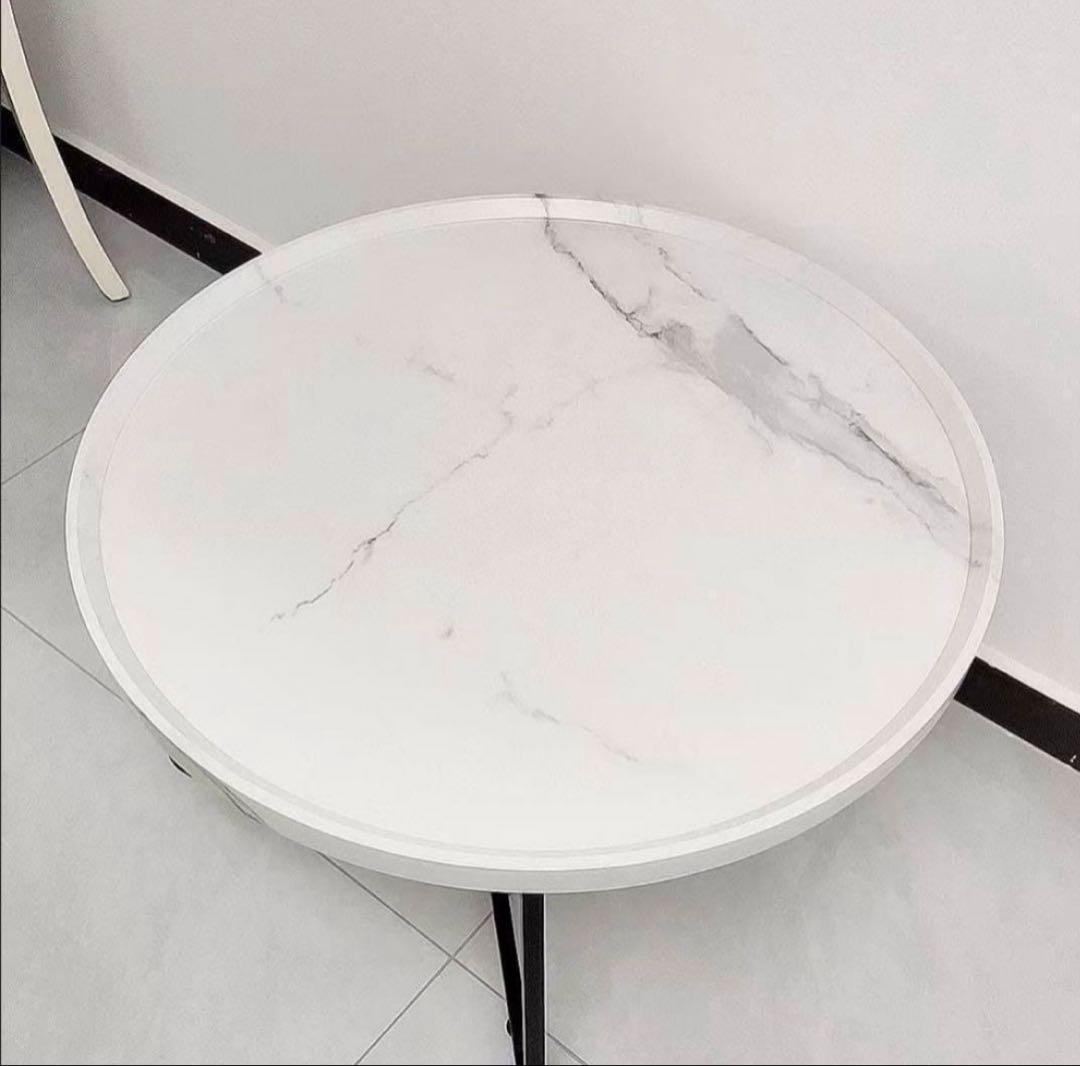 最終価格❤️大理石調 丸型 ネストテーブル マーブル ローテーブル