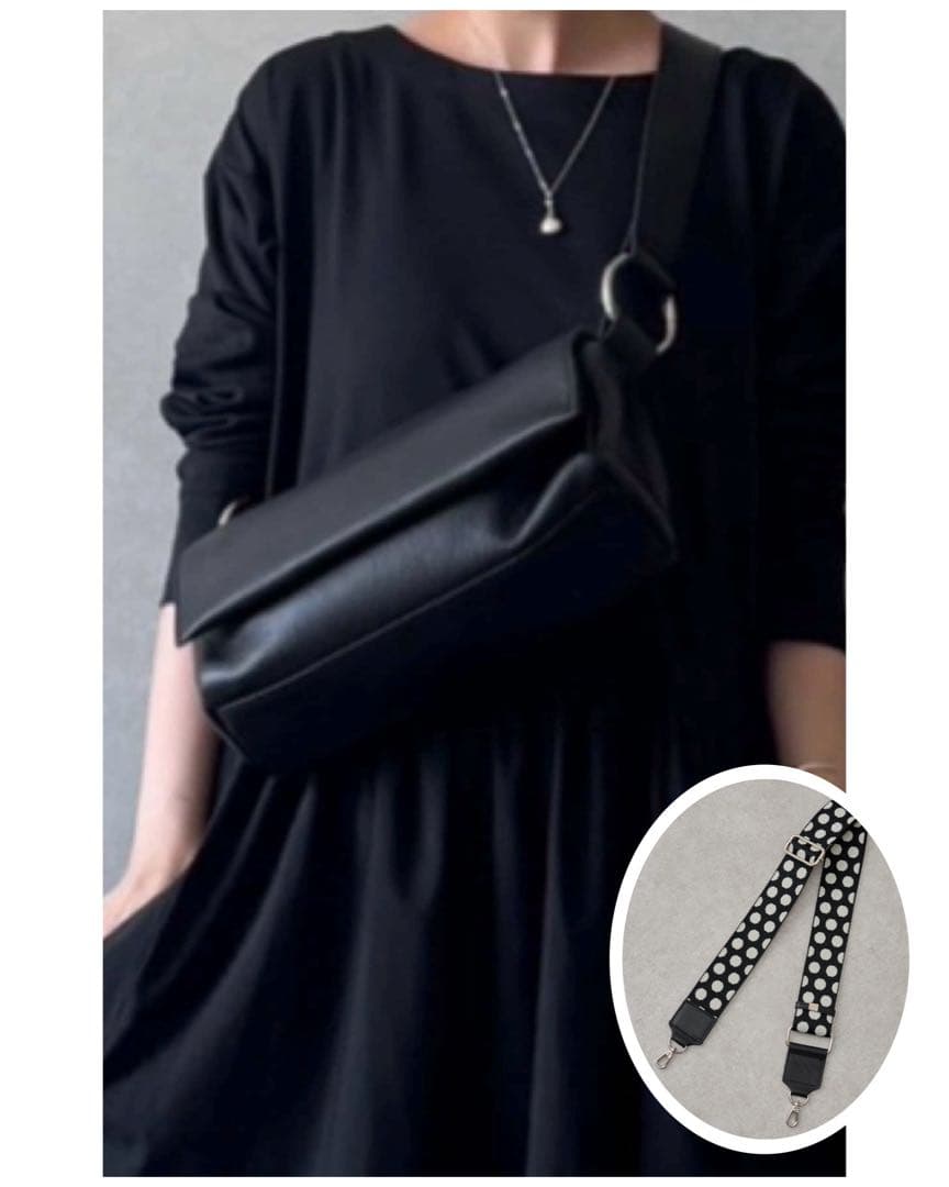 【新品未使用】BEARDSLEY レザーボディバック＆付け替えドット柄ベルト