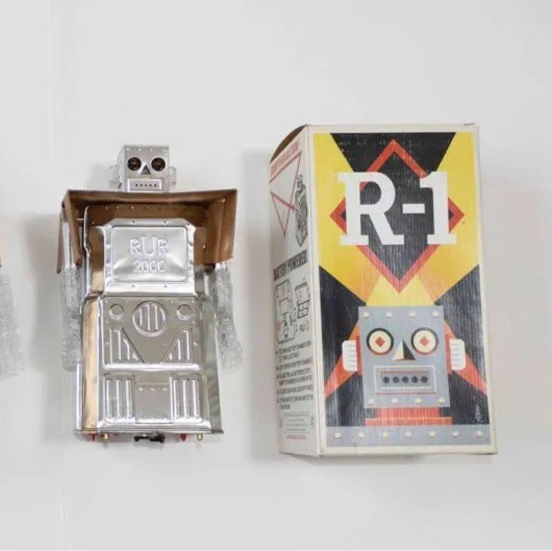 R-1 ロボット 電動歩行 ロボットR-1 シルバービンテージ ブリキおもちゃ