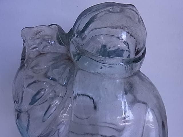 珍品　和ガラス　ガラス瓶　飴瓶　菓子瓶　地球瓶　昭和レトロ　駄菓子屋　気泡　戦前