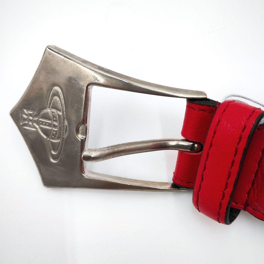 Vivienne Westwood✨️オーブ　バックル　ベルト　シルバー　レッド