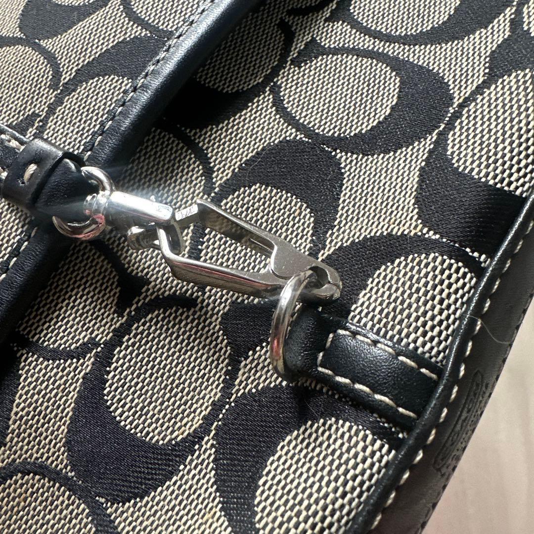 COACH シグネチャー クリップデミ ミニハンドバッグ ブラック コーチ 黒
