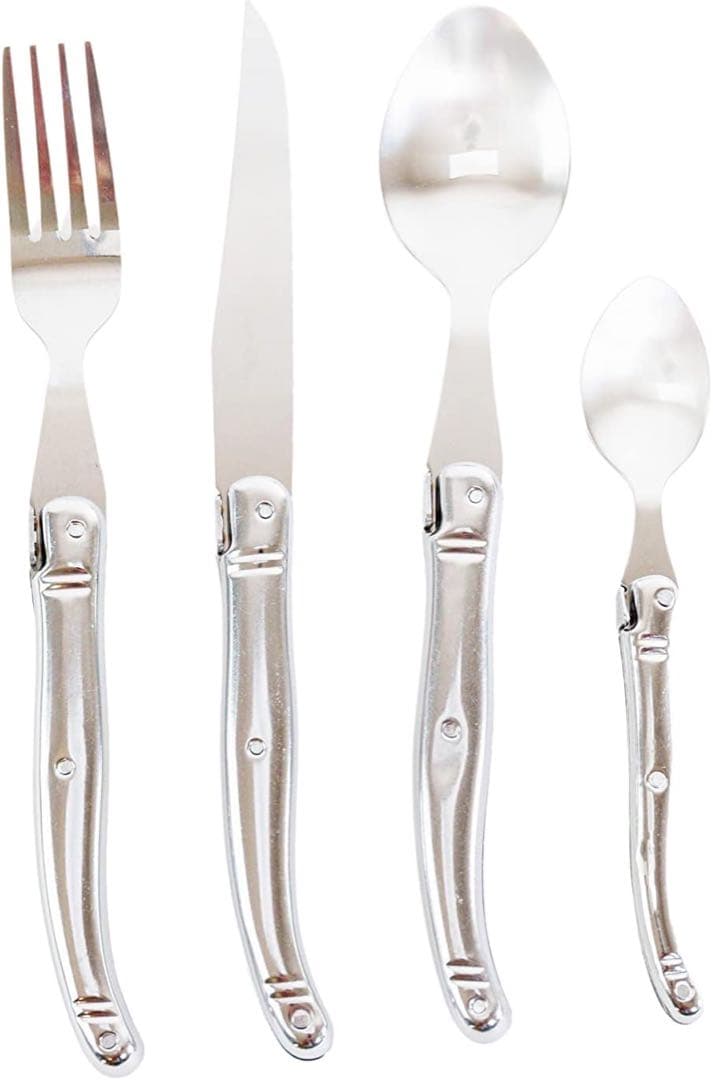 Laguiole カトラリーセット ２４本入り刻印なし木箱付き　シルバー