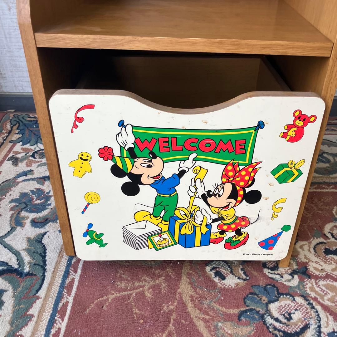 昭和レトロ チトセ レトロポップ ミッキー&ミニー 3段木製ラック ボックス付き