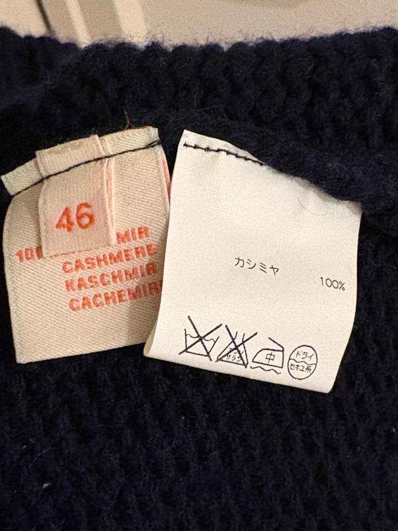【新品未使用】Cruciani カシミア100%ニット ネイビー 46