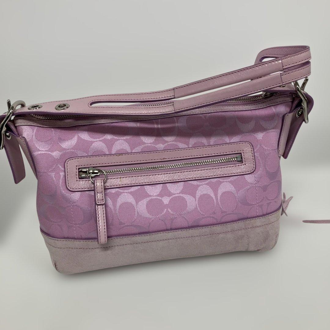 バッグ COACH shoulder bag tassel Signature pink