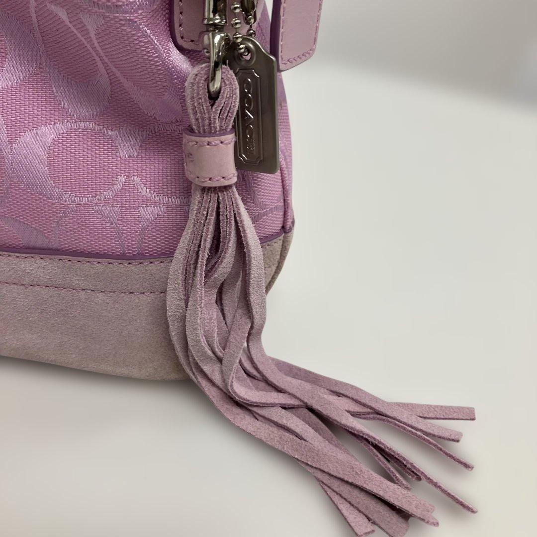 バッグ COACH shoulder bag tassel Signature pink