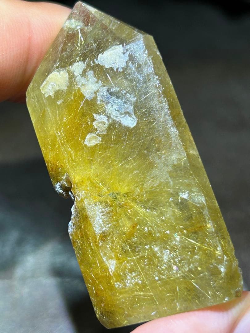 ☆別格高級品！福財大黒秘宝②！ガーデン！太陽　タイチン　ゴールド　ルチル　六角柱