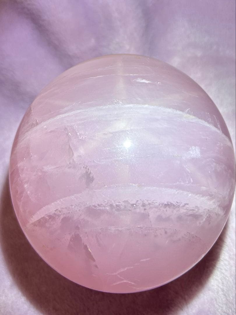 【天然石】マダガスカル産 スター ディープローズクォーツ おまけ台座付き 大玉