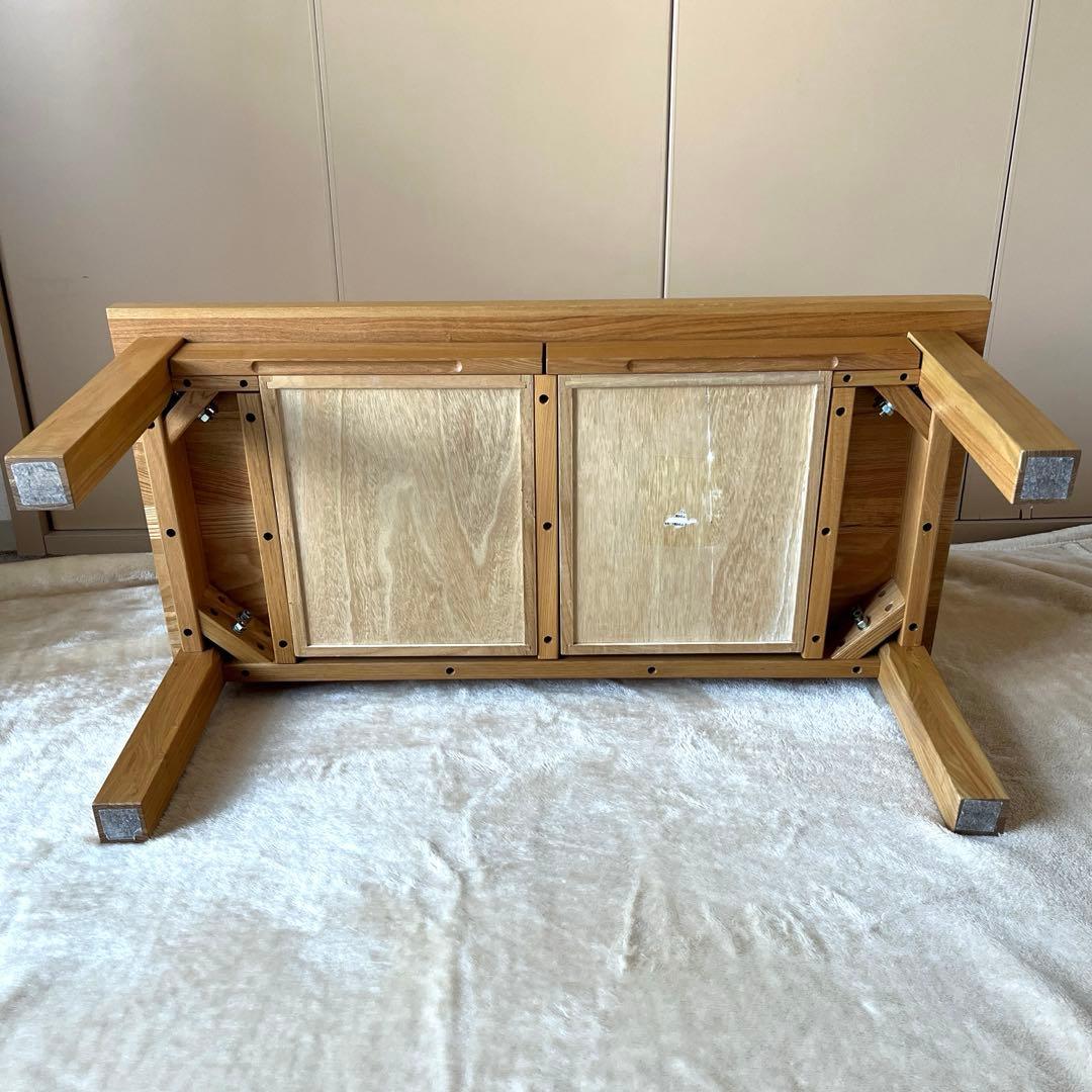 無印良品 ローテーブル 無垢材 引き出し付き