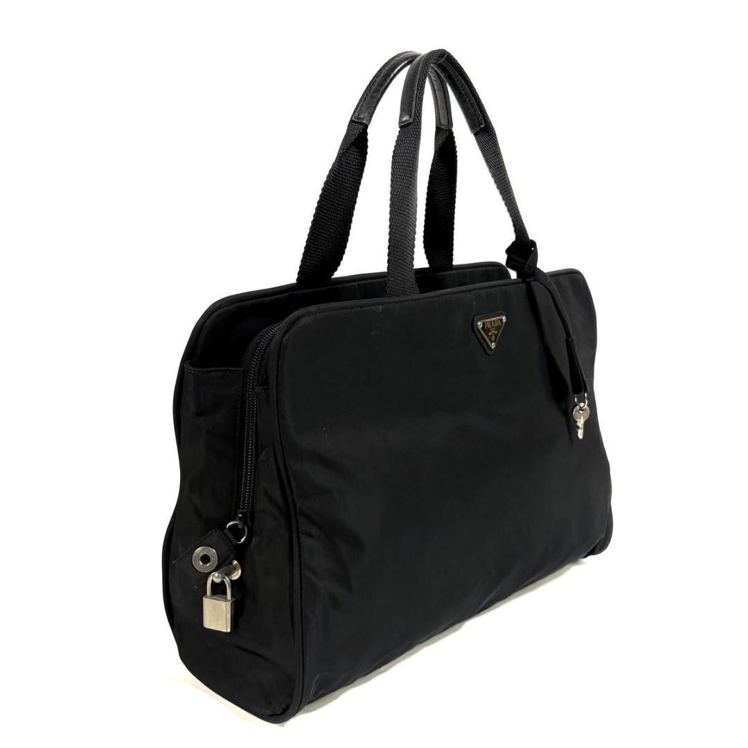 【美品】 PRADA テスーナイロン ビジネスバッグ イタリア製 カデナ付
