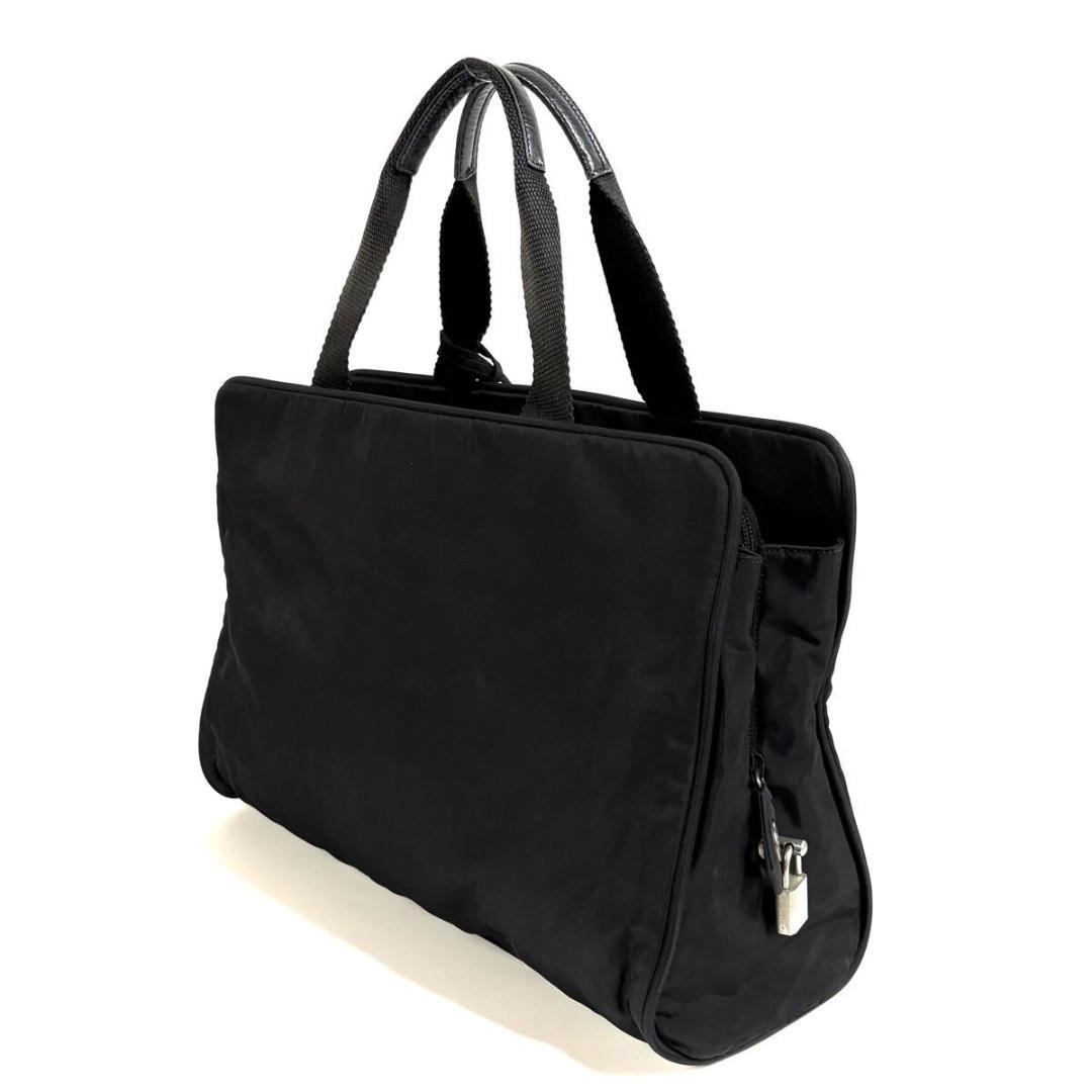 【美品】 PRADA テスーナイロン ビジネスバッグ イタリア製 カデナ付