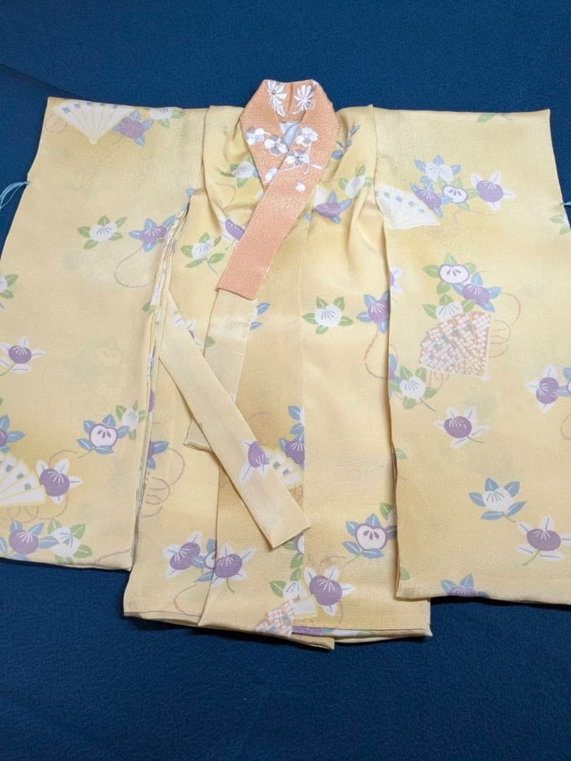 [静] 市松人形 12号サイズの着物と長襦袢のセット