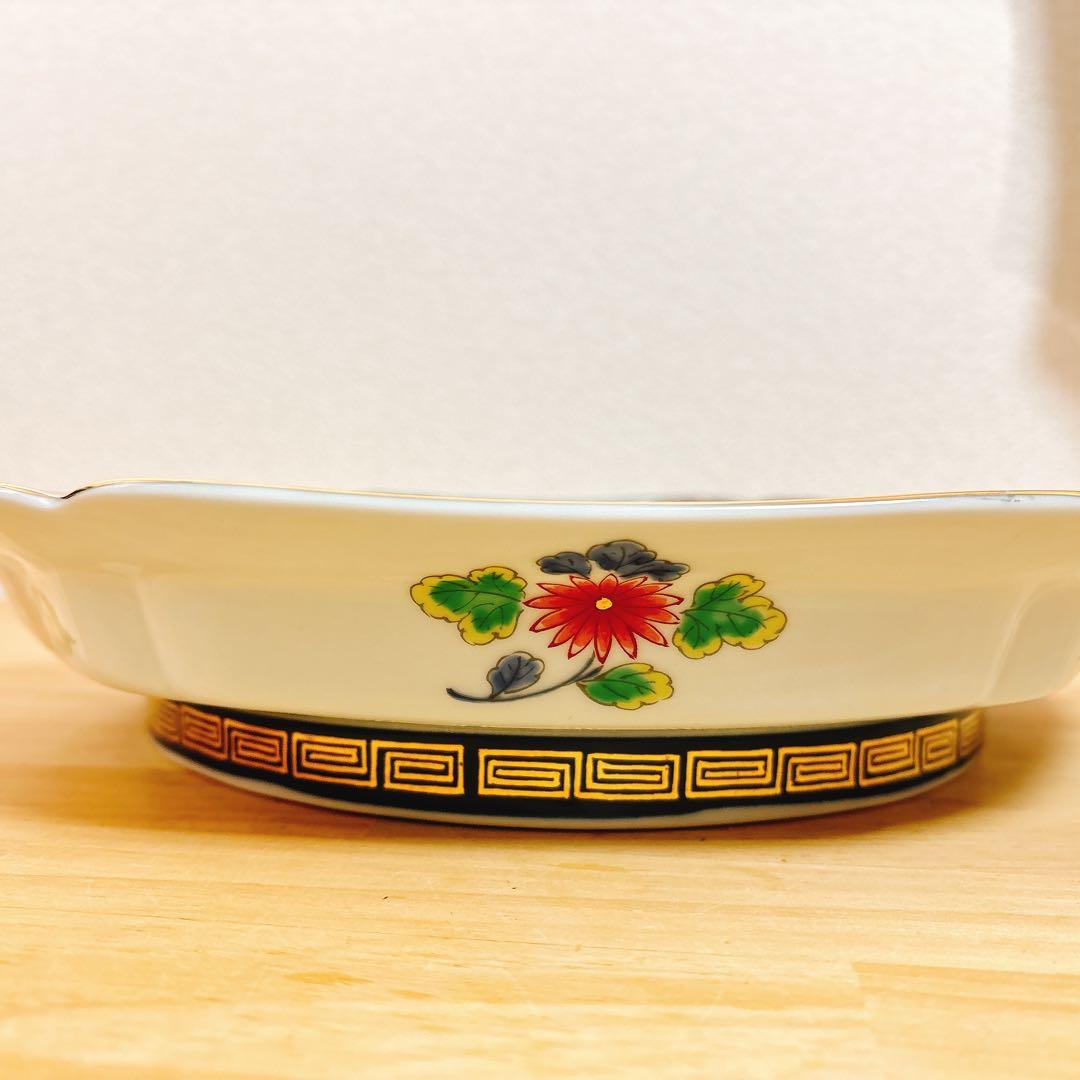 有田焼　幸楽窯　錦色絵山水尺盛皿　31cm