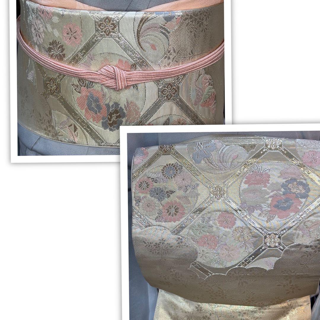 正絹訪問着4点フルセット 訪問着　袋帯　帯締め　帯揚げ