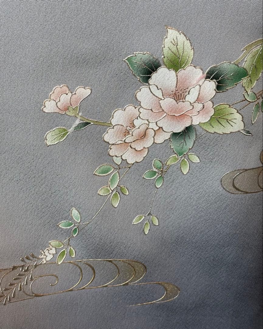 正絹訪問着4点フルセット 訪問着　袋帯　帯締め　帯揚げ