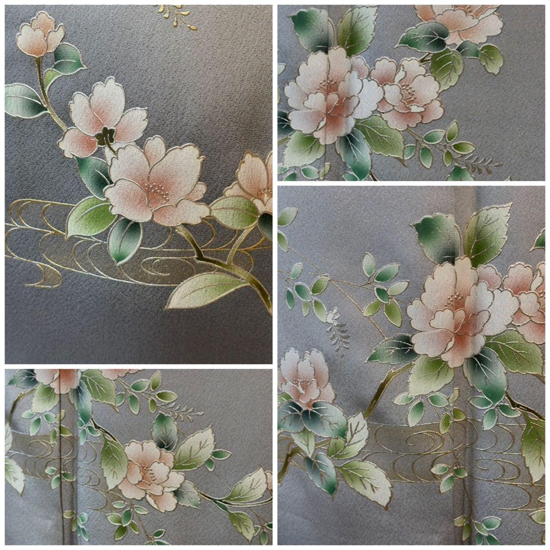 正絹訪問着4点フルセット 訪問着　袋帯　帯締め　帯揚げ