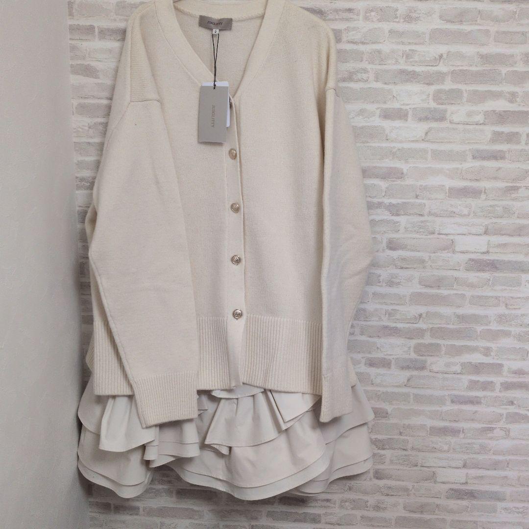 新品 JUSGLITTY〈美香さんコラボ〉カーデ×ペプラムワンピSET