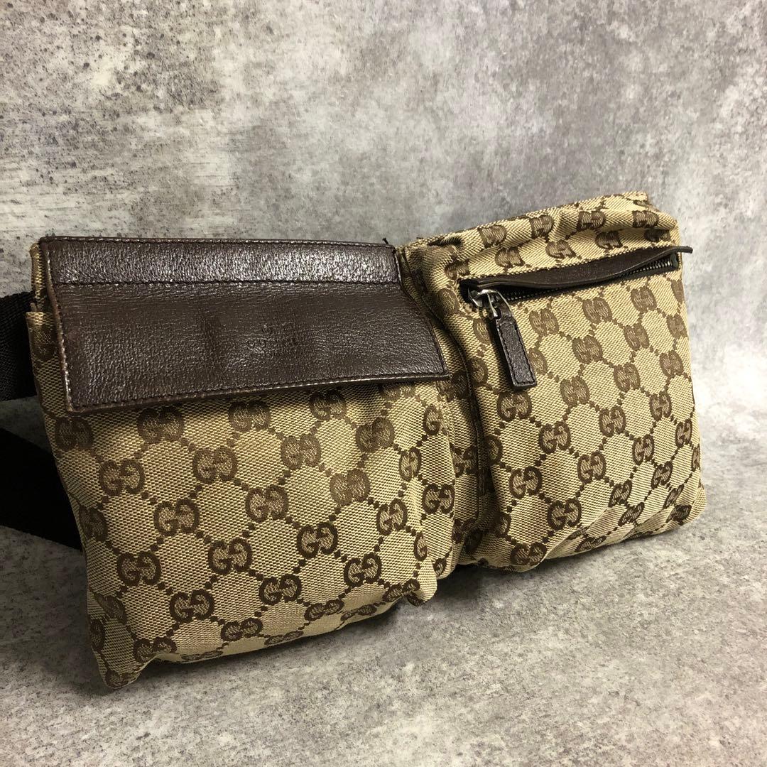 ■ GUCCI グッチ GGキャンバス ボディバッグ ウエストバッグ 28566