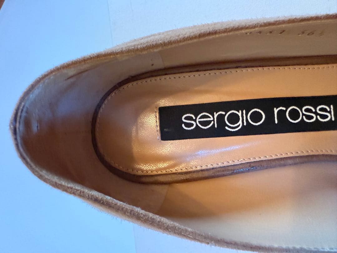 【セルジオロッシ】フラットシューズ スエード ベージュ　36.5