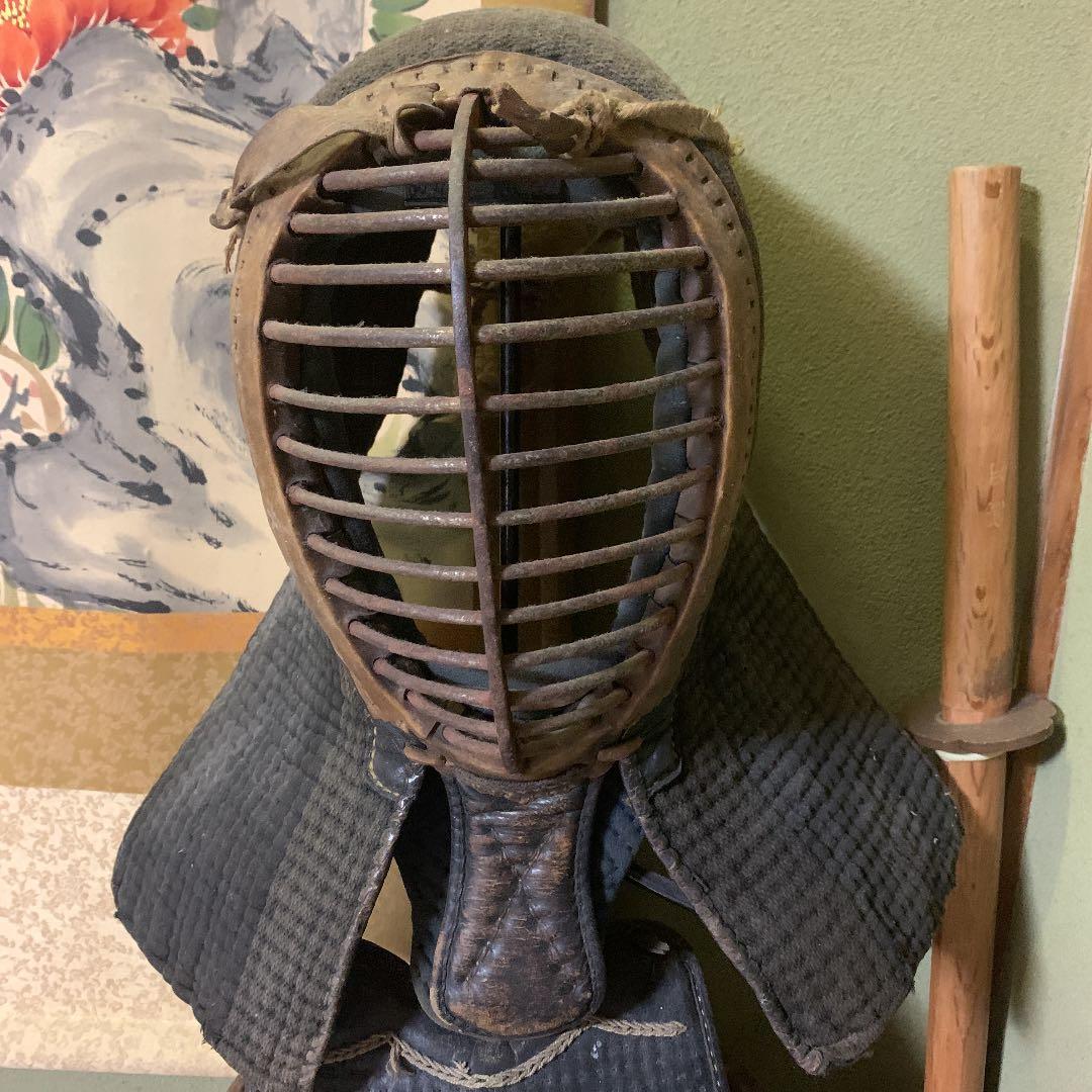 剣道防具　レトロ　スタンド付き　送料込み　骨董　昭和10年