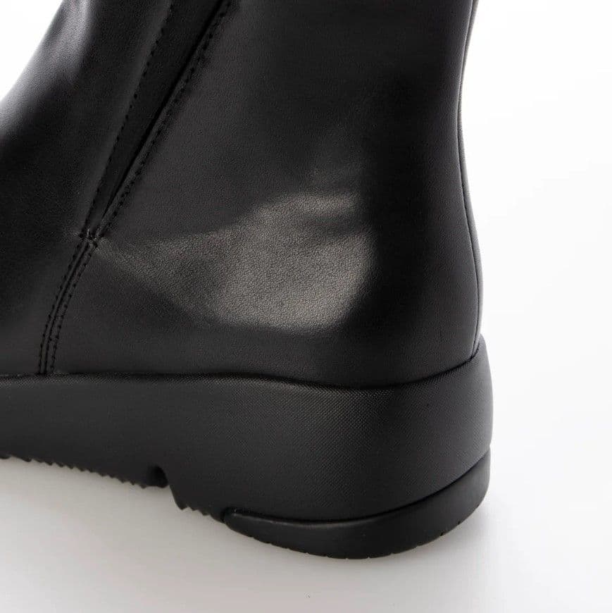 fitfit 新品24.5cm◆ソフトレザーミドルブーツ （ブラック）