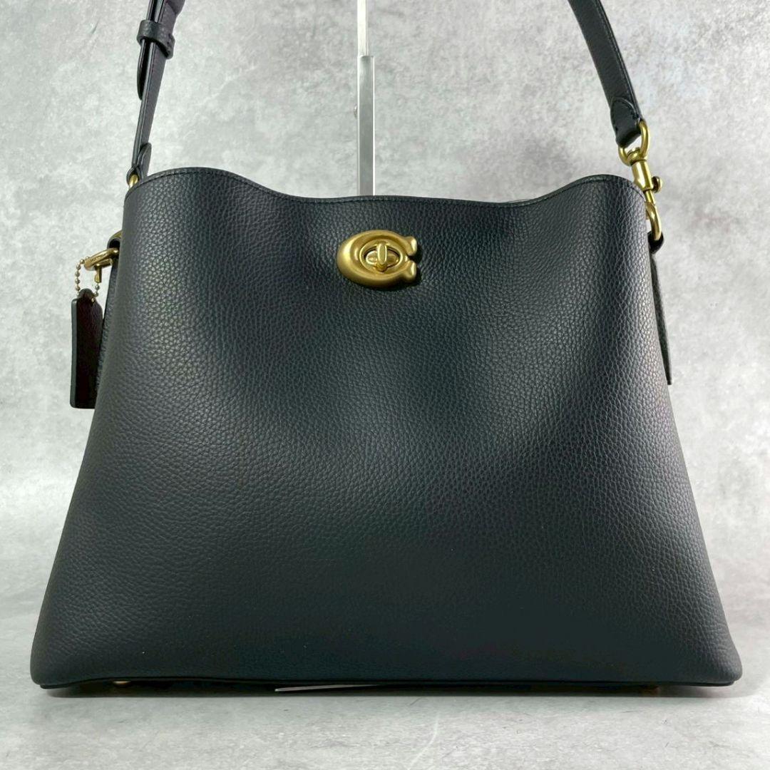 極美品 コーチ ウィロウ 2way ショルダーバッグ ビジネスバッグ レザー 黒
