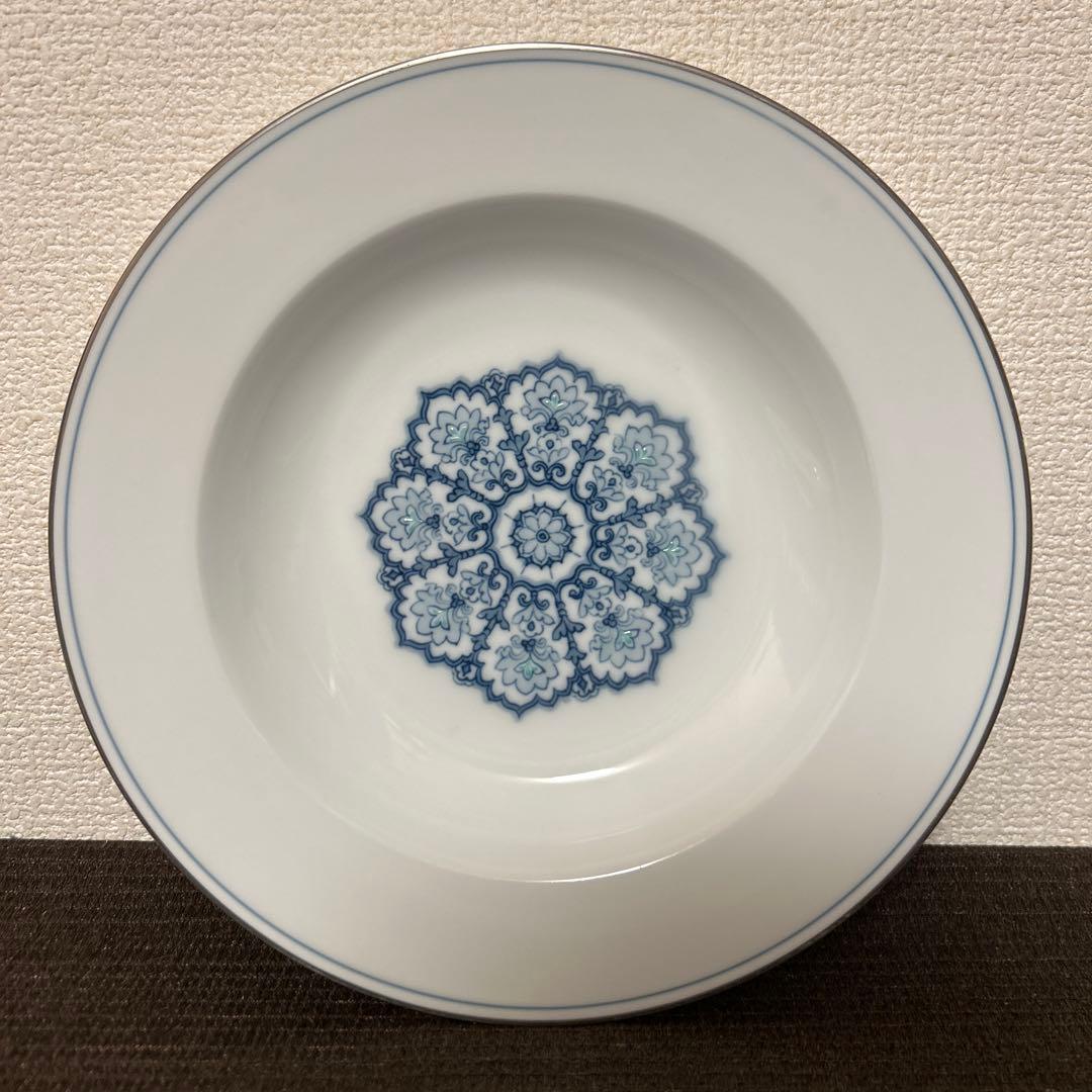 大倉陶園　呉須正倉院　スーププレート　ディナープレート　プラチナ彩