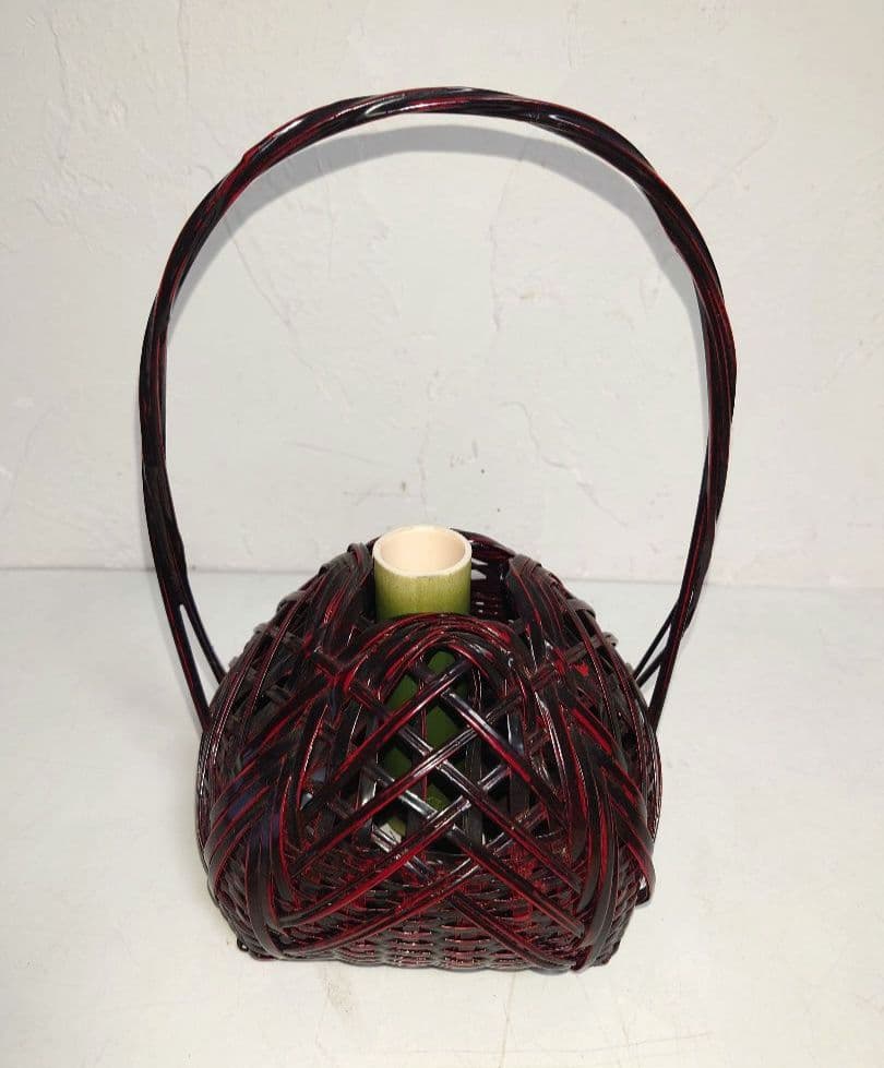 【6点】木製花器 竹細工 一輪挿し 工芸 茶道具フラワースタンド 古道具 カゴ