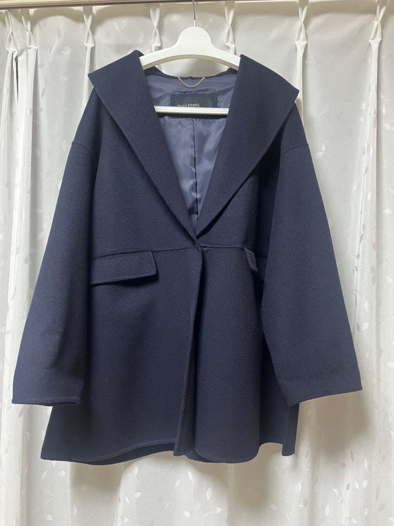 NOLLEY'S sophi リバーショールコート　ネイビーsサイズ