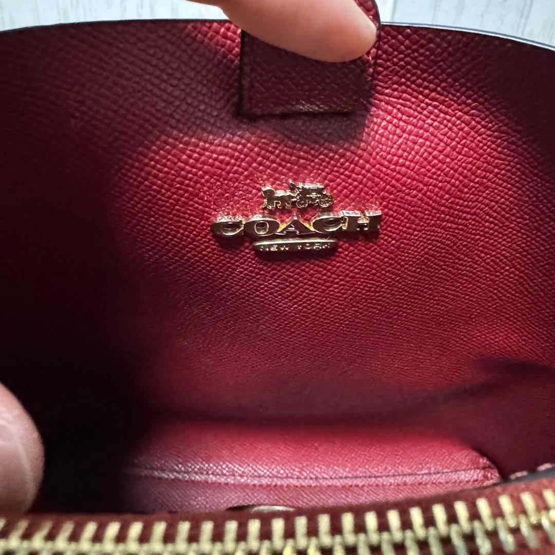 coach ショルダーバッグ ブラック 黒 赤 モリー バケット バッグ