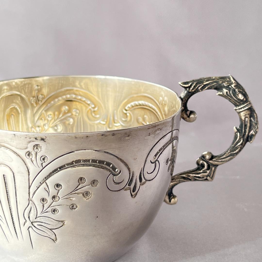 【仏蘭西】アールヌーボー カップ＆ソーサー 【シルバープレート】