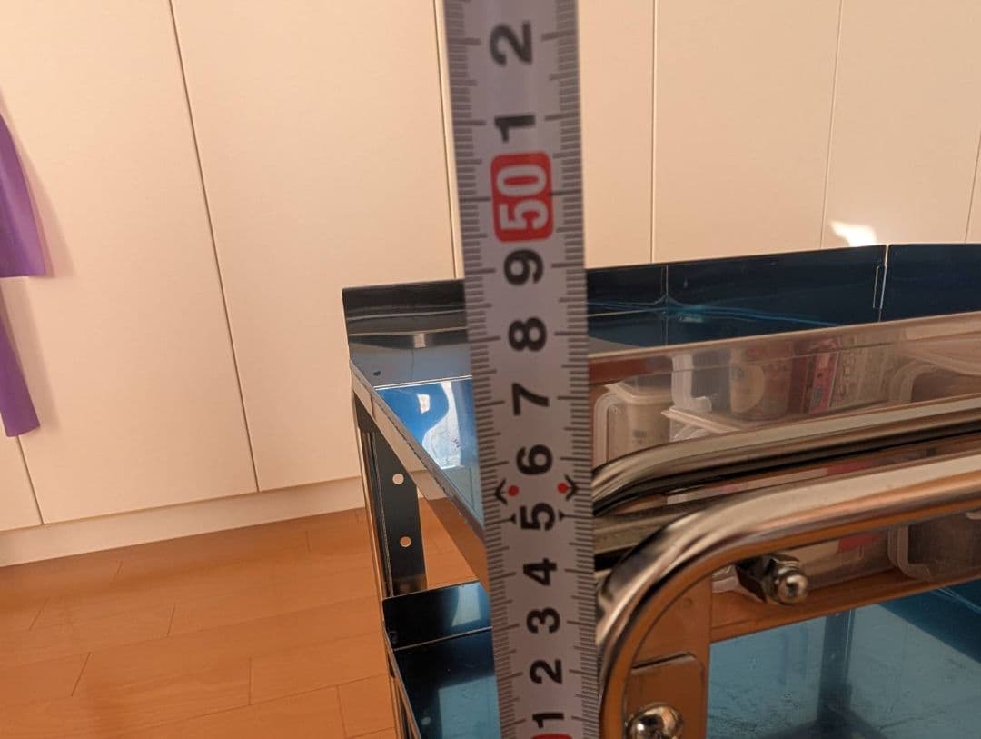 ステンレス製3段　シンク下スライドラック