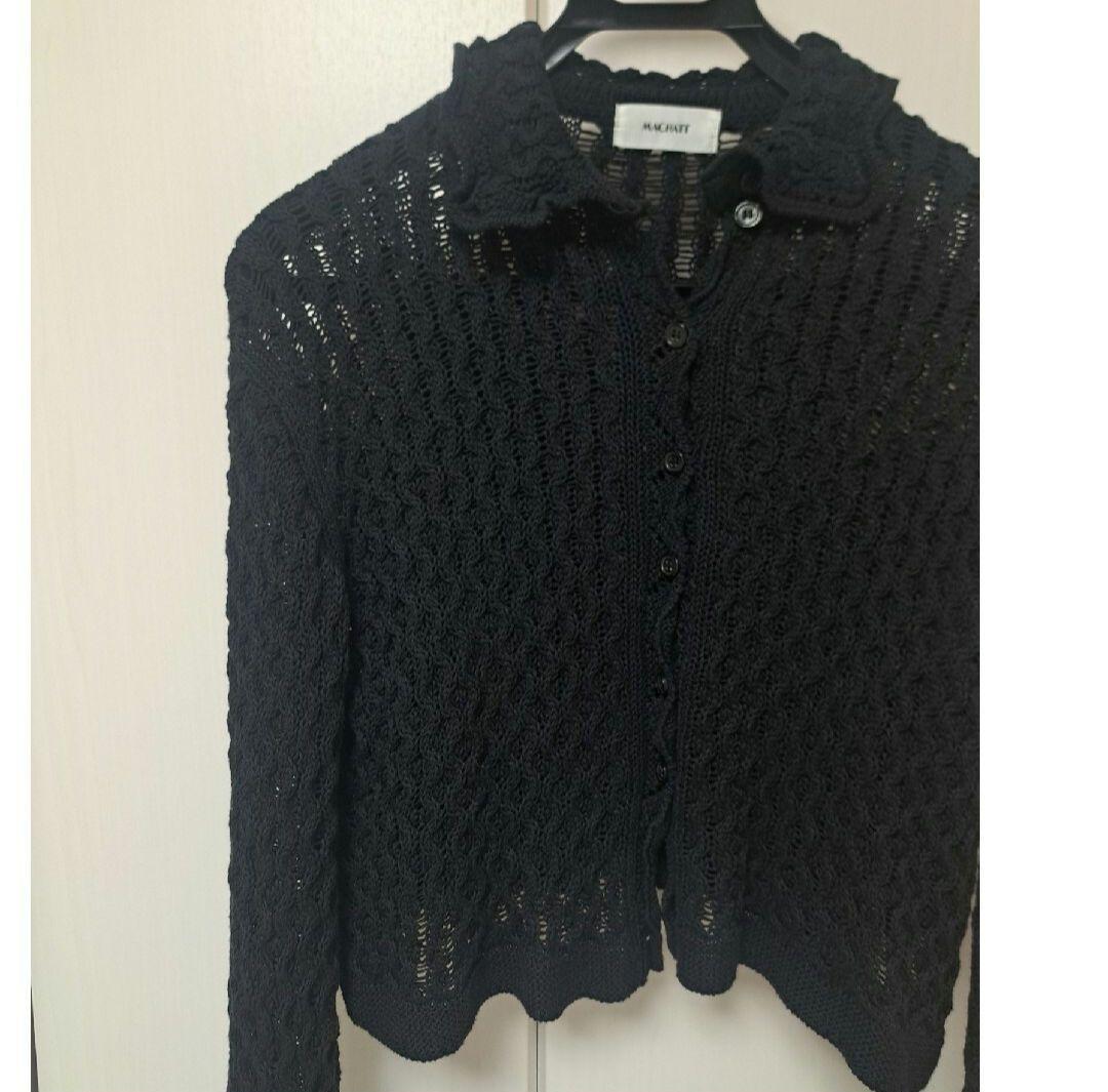 マチャット　クロシェカーディガン　ブラック